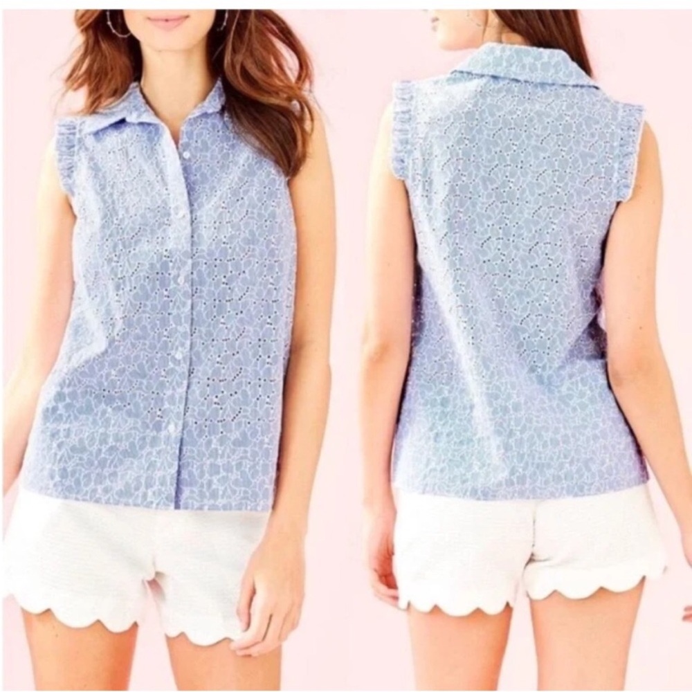 Lilly Pulitzer Eyelet Top Size 2